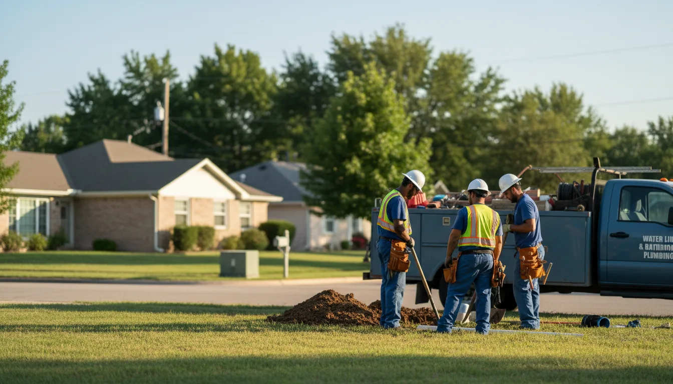 Residential water line and bathroom plumbing service in Healy, KS